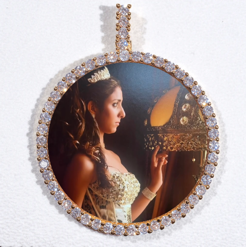 LARGE 3D CIRCLE CUSTOM PICTURE PENDANT