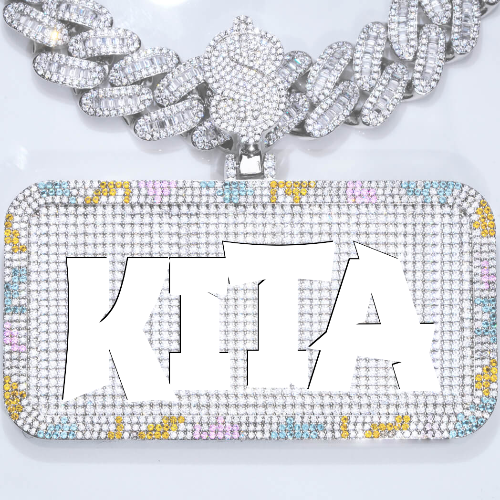 CUSTOM LETTER NECKLACE 3D COLORFUL SQUARE