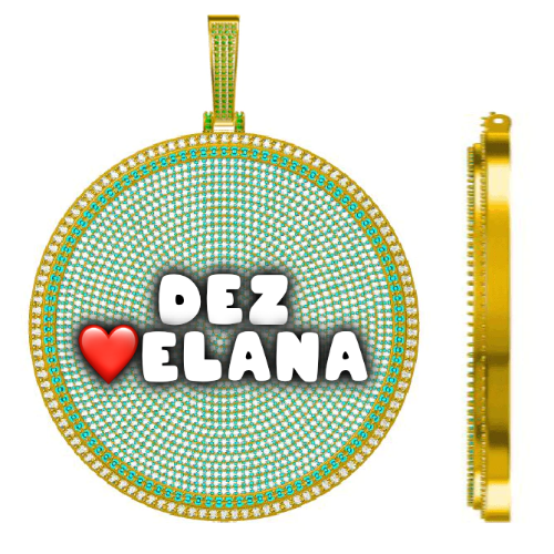 CUSTOM LETTER NECKLACE 3D BIG DISC