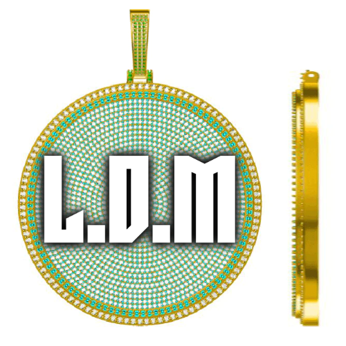 CUSTOM LETTER NECKLACE 3D BIG DISC