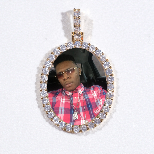 3D Oval Custom Picture Pendant