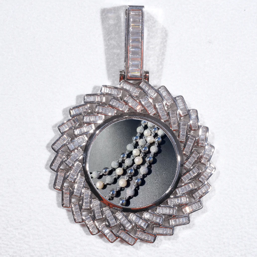 Large 3D Baguette Custom Picture Pendant