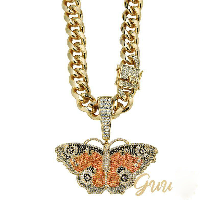 18K Gold-Plated Micro Inlay  AAA CZ Butterfly Pendant - The GUU Shop