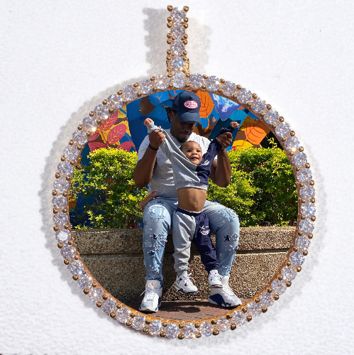 LARGE 3D CIRCLE CUSTOM PICTURE PENDANT