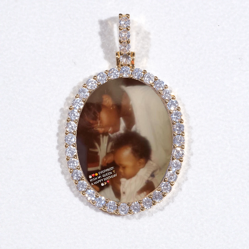 3D Oval Custom Picture Pendant