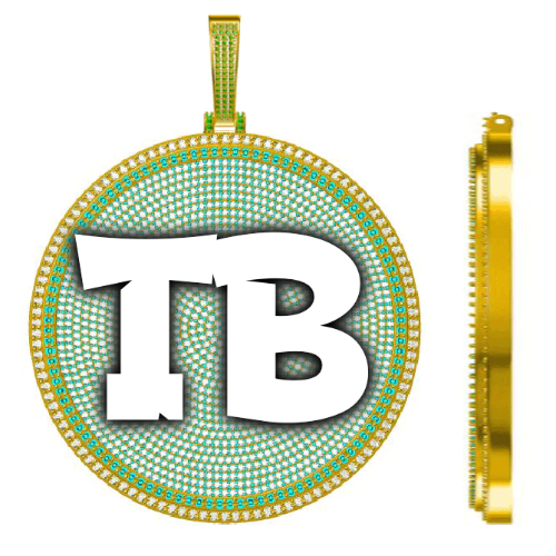 CUSTOM LETTER NECKLACE 3D BIG DISC