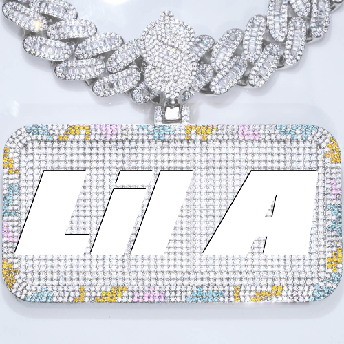 CUSTOM LETTER NECKLACE 3D COLORFUL SQUARE