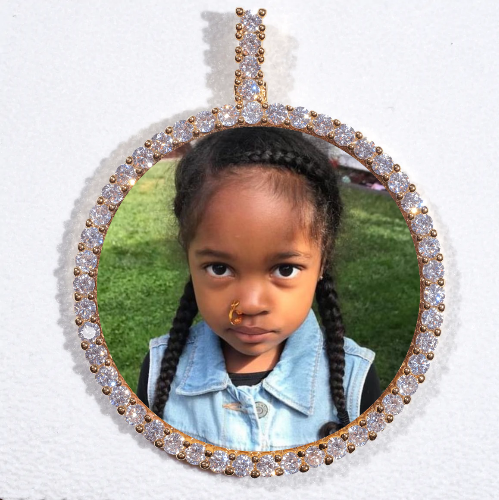 LARGE 3D CIRCLE CUSTOM PICTURE PENDANT