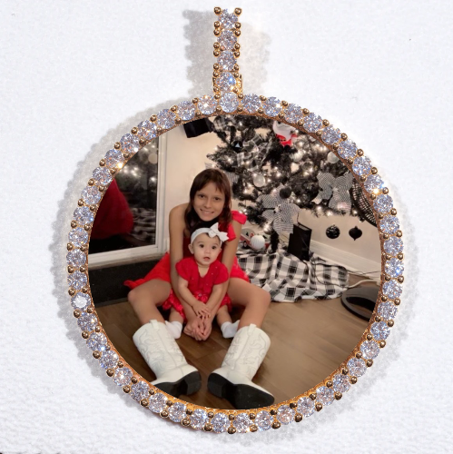 LARGE 3D CIRCLE CUSTOM PICTURE PENDANT