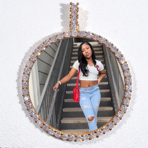 LARGE 3D CIRCLE CUSTOM PICTURE PENDANT