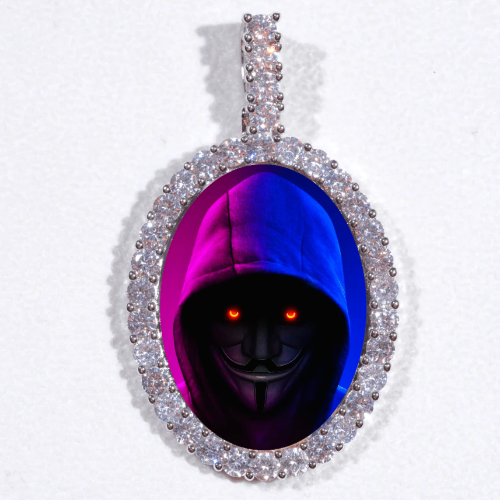 Large 3D Oval Custom Picture Pendant