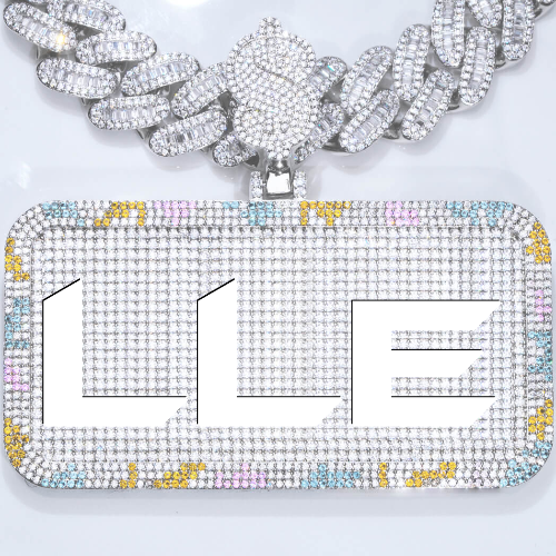 CUSTOM LETTER NECKLACE 3D COLORFUL SQUARE
