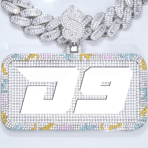 CUSTOM LETTER NECKLACE 3D COLORFUL SQUARE
