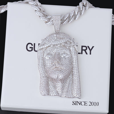 Large Size Jesus Pave Iced Necklace