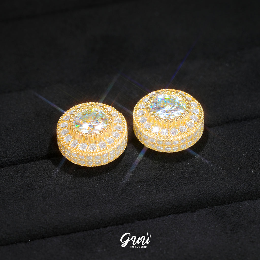 925s VVS1 Moissanite Cluster Halo Earrings