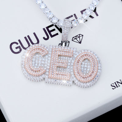 CEO Two Layer Baguette Iced Necklace