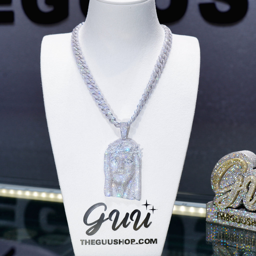 Large Size Jesus Pave Iced Necklace
