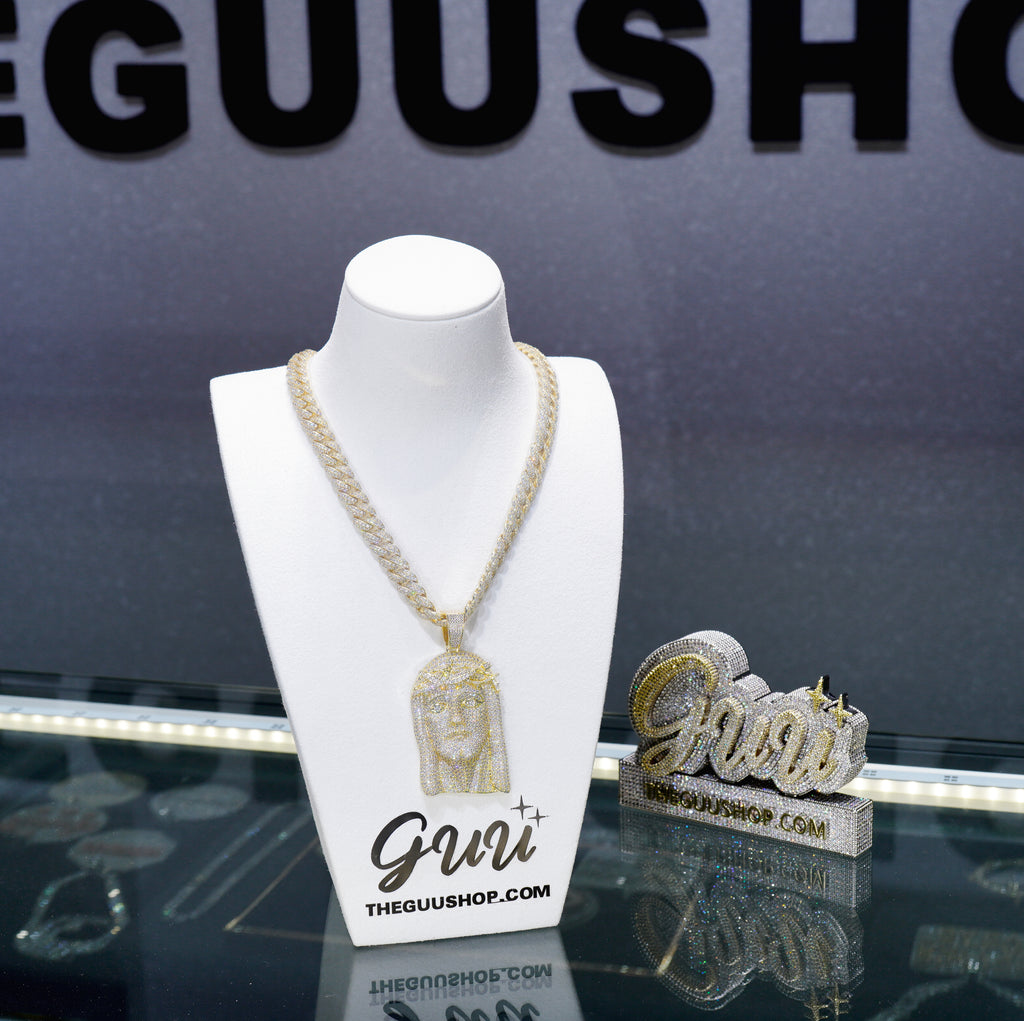 Large Size Jesus Pave Iced Necklace
