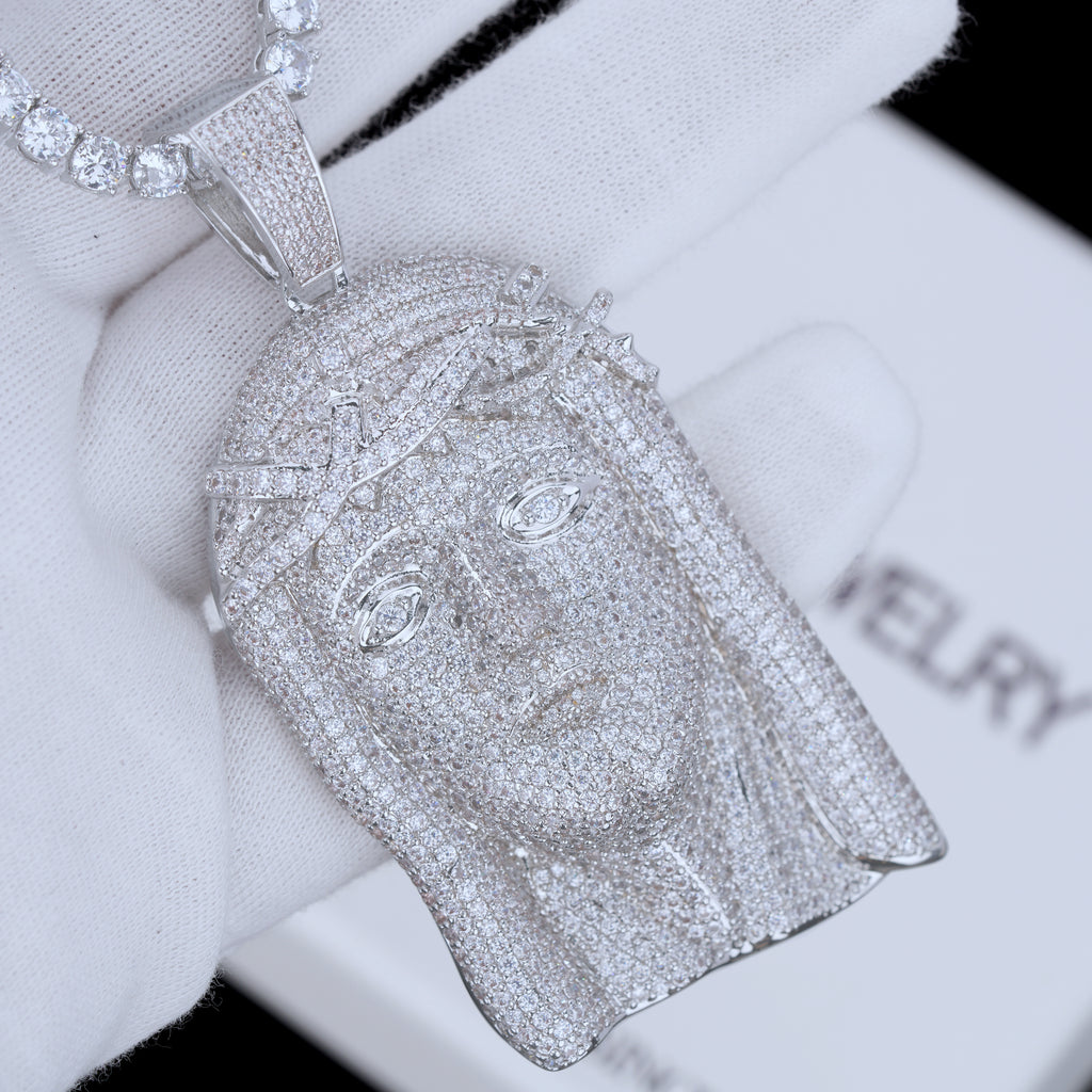 Large Size Jesus Pave Iced Necklace