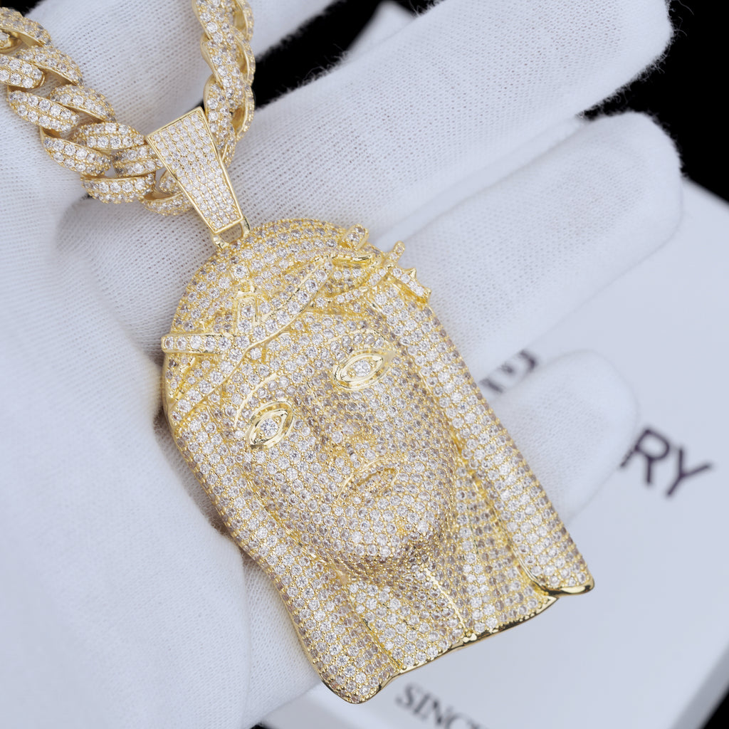 Large Size Jesus Pave Iced Necklace