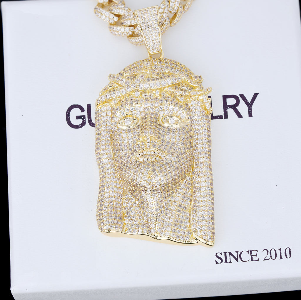 Large Size Jesus Pave Iced Necklace