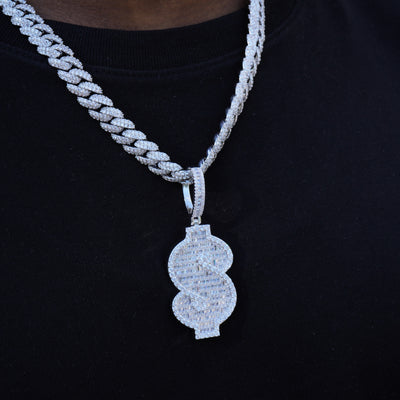 Baguette Dollar Sign Necklace - The GUU Shop