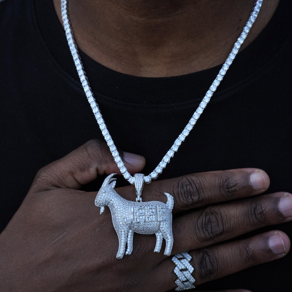 Iced Baguette Jefe Goat Necklace