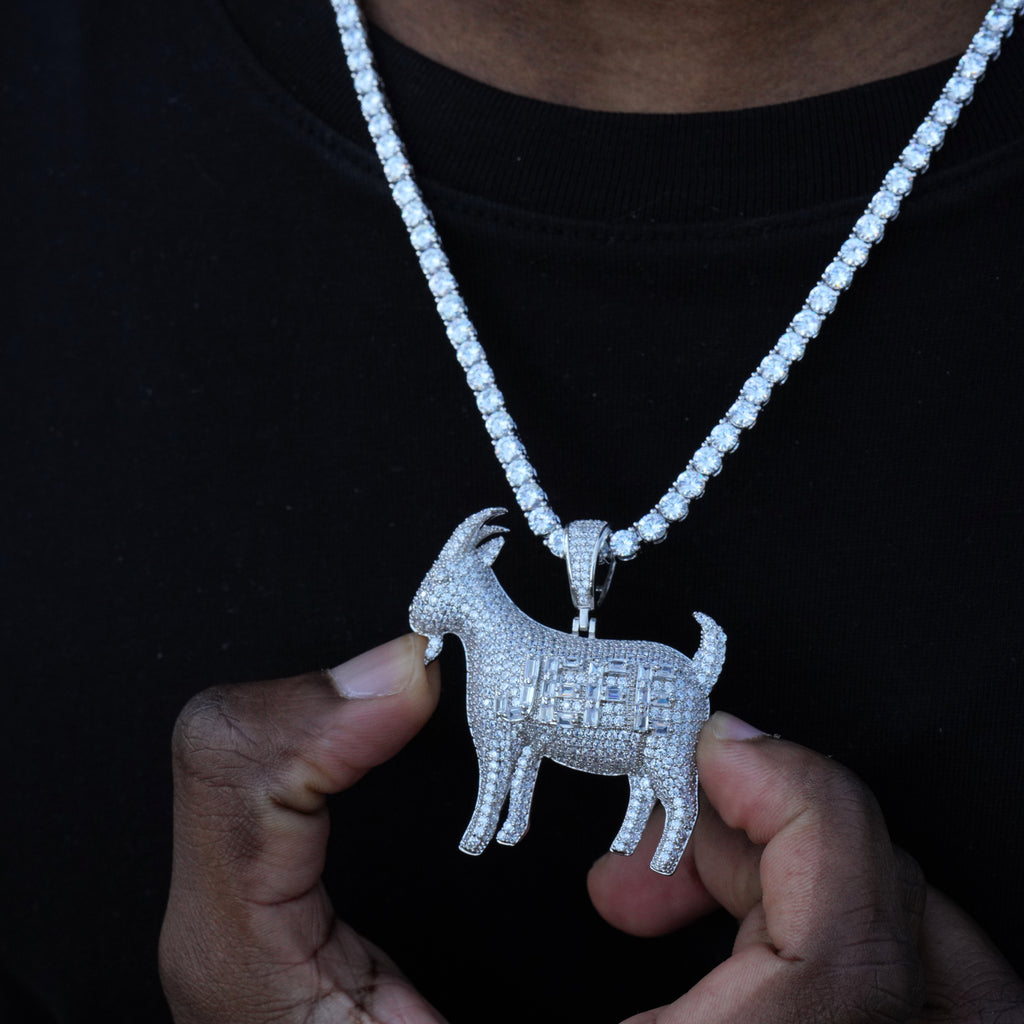 Iced Baguette Jefe Goat Necklace