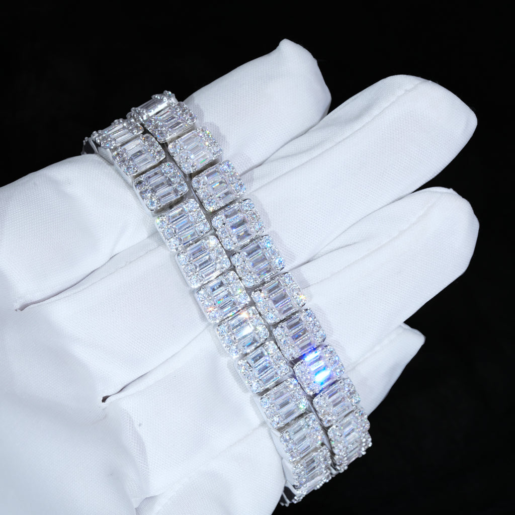 8mm Iced Square Baguette Tennis Bracelet