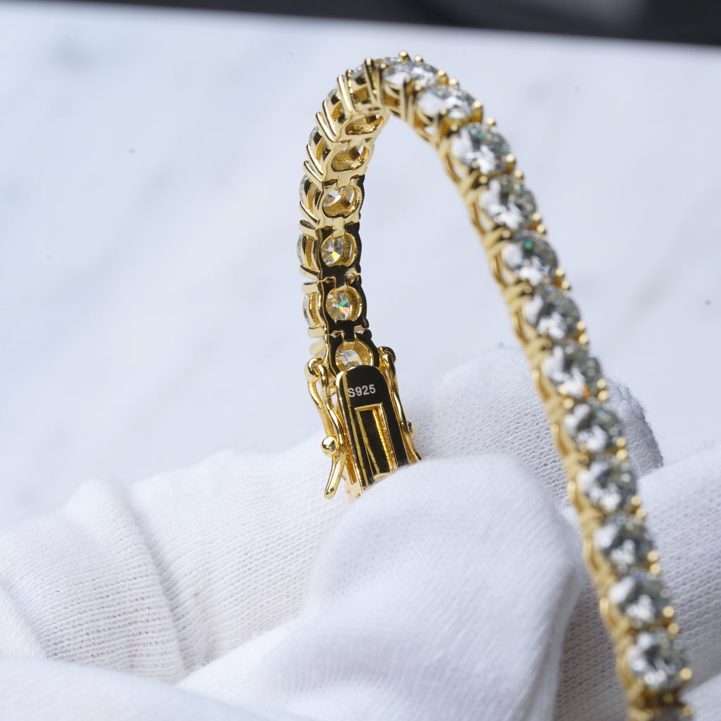 5MM 925S & VVS Moissanite Tennis Bracelet 18K Gold