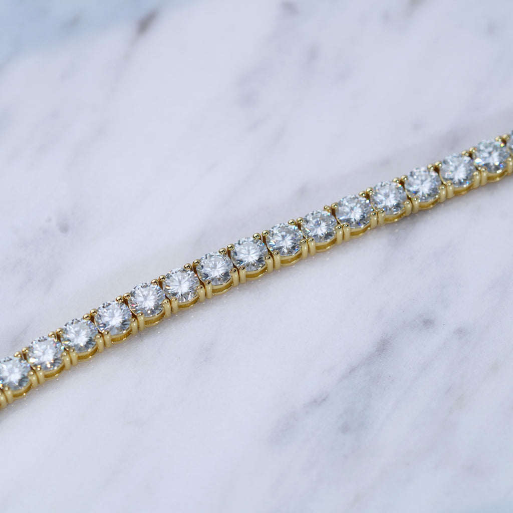 5MM 925S & VVS Moissanite Tennis Chain 18K Gold