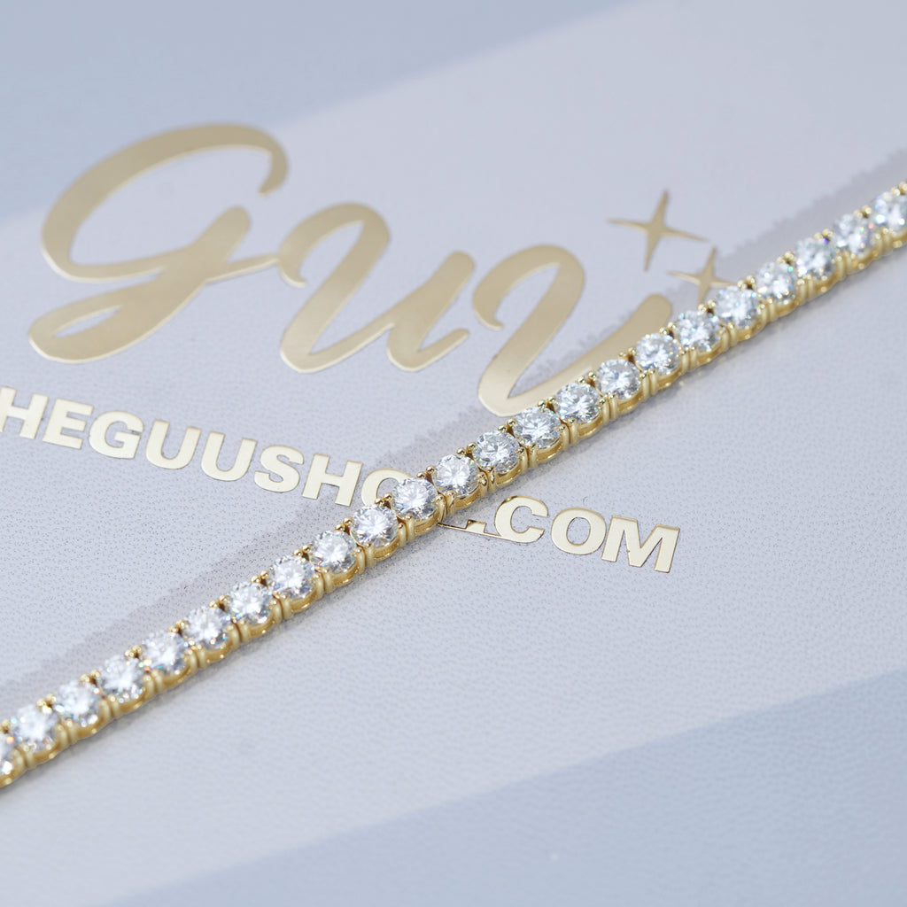 4MM 925S & VVS Moissanite Tennis Chain 18K Gold