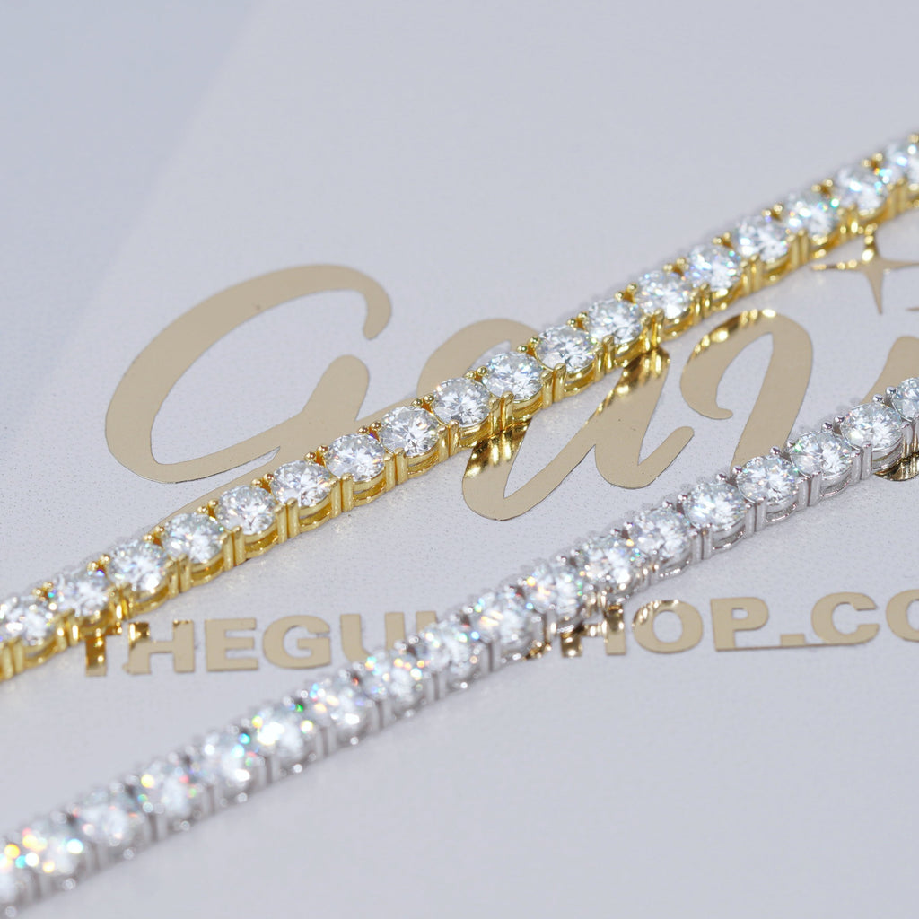 4MM 925S & VVS Moissanite Tennis Chain 18K Gold