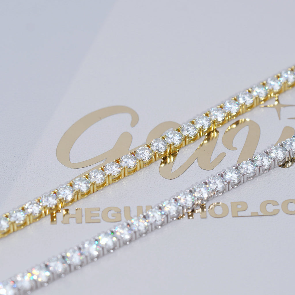 5MM 925S & VVS Moissanite Tennis Bracelet 18K Gold