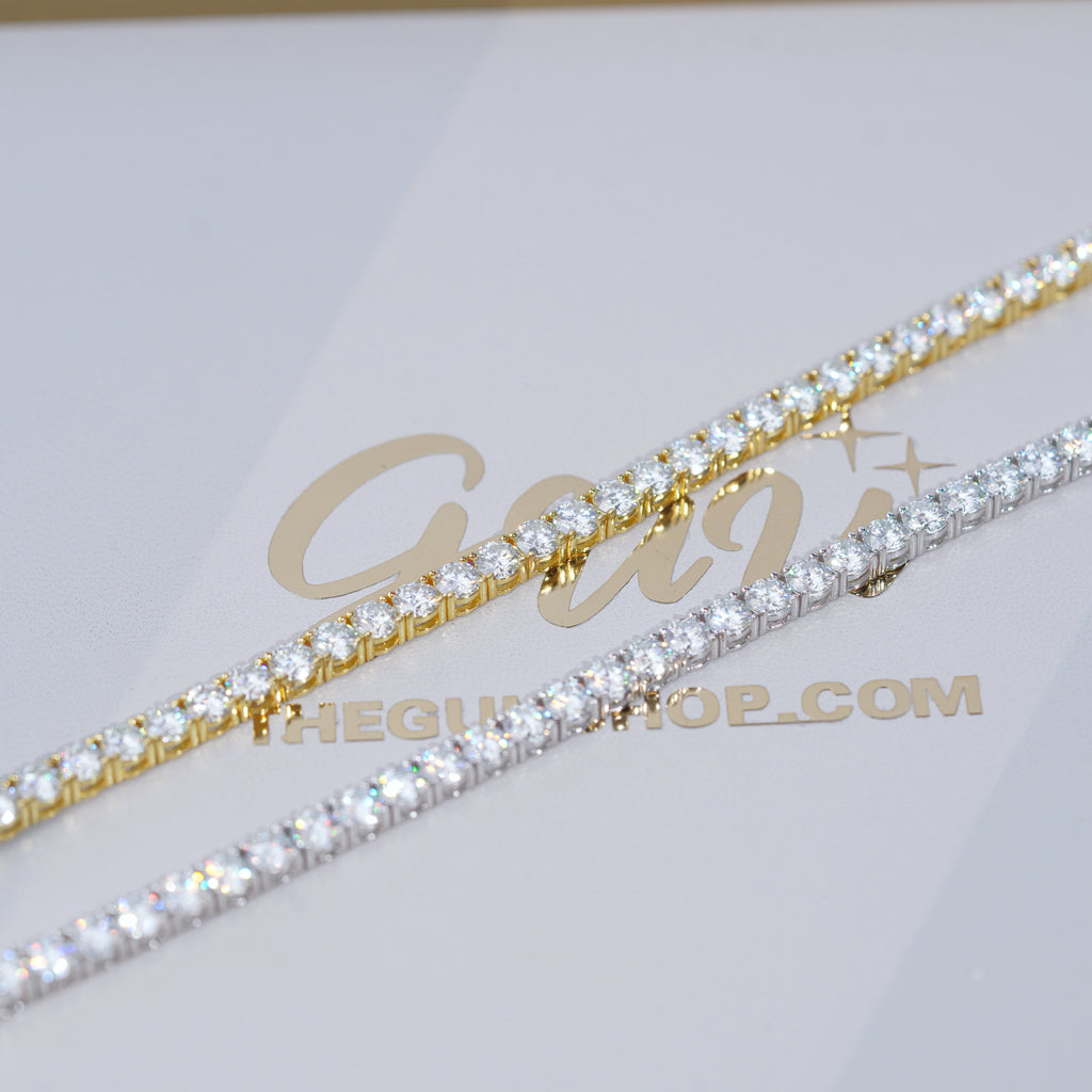 5MM 925S & VVS Moissanite Tennis Chain 18K Gold