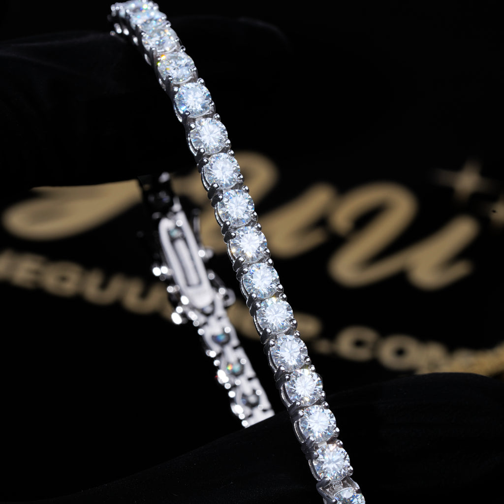 4MM 925S & VVS Moissanite Tennis Bracelet White Gold