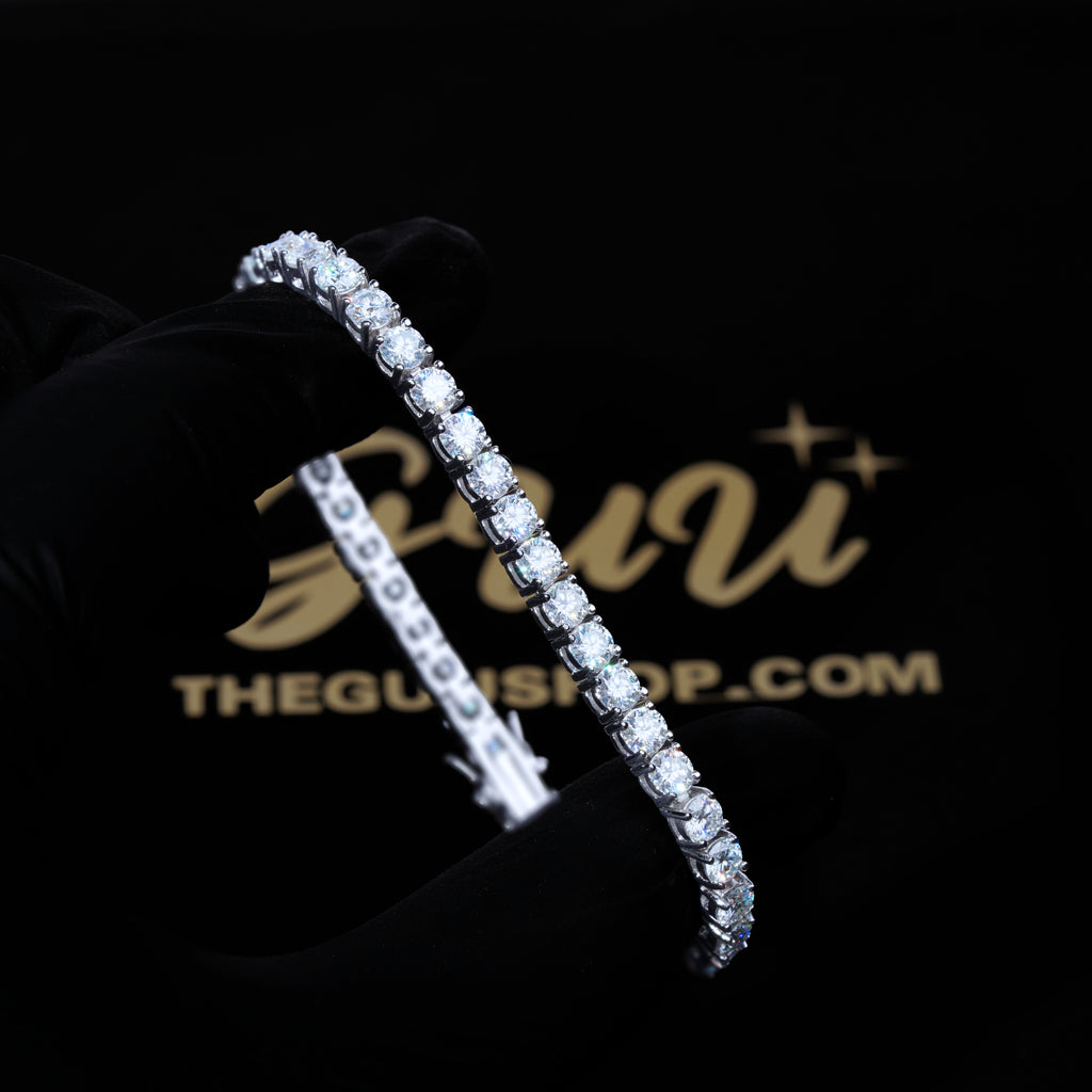 4MM 925S & VVS Moissanite Tennis Bracelet White Gold