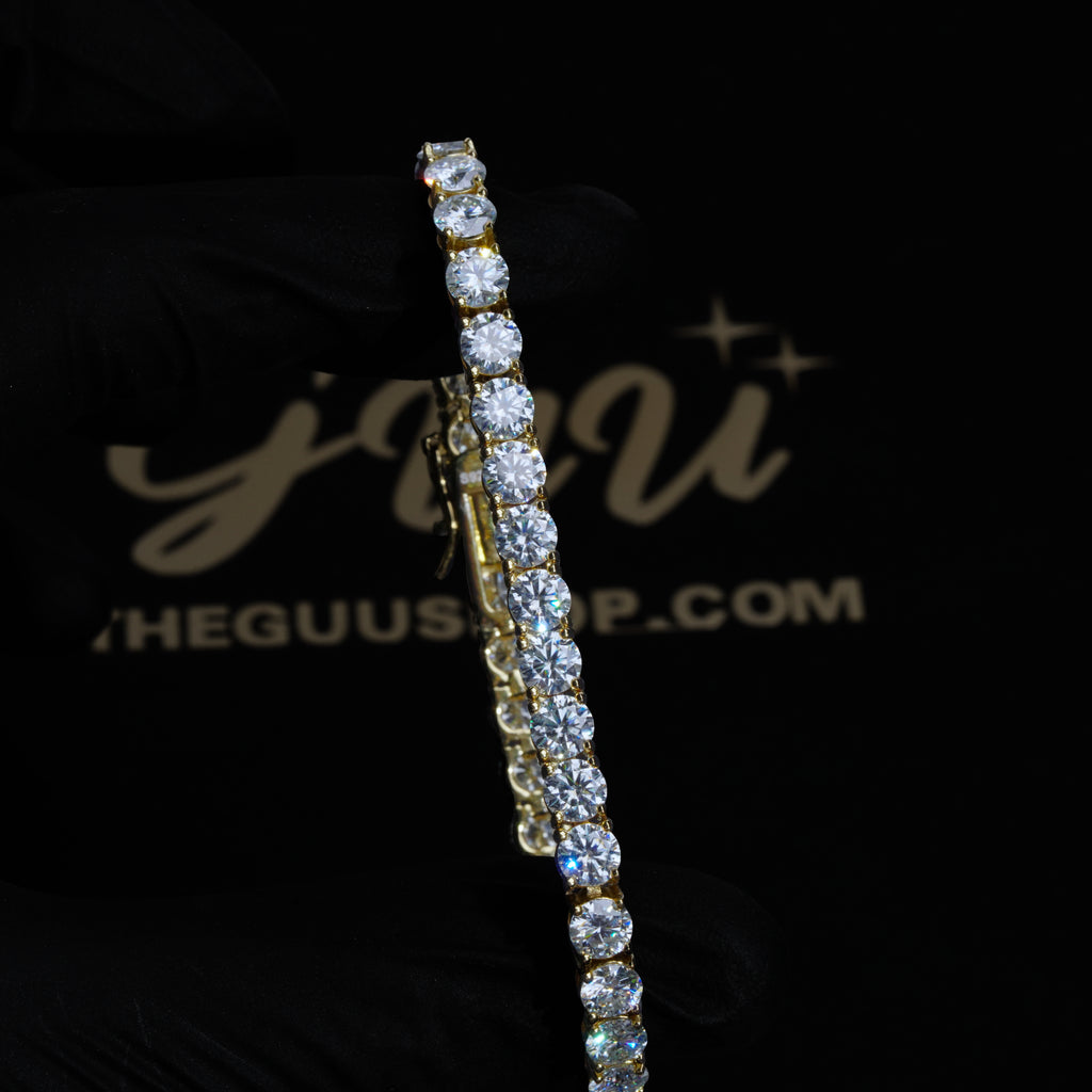 5MM 925S & VVS Moissanite Tennis Bracelet 18K Gold