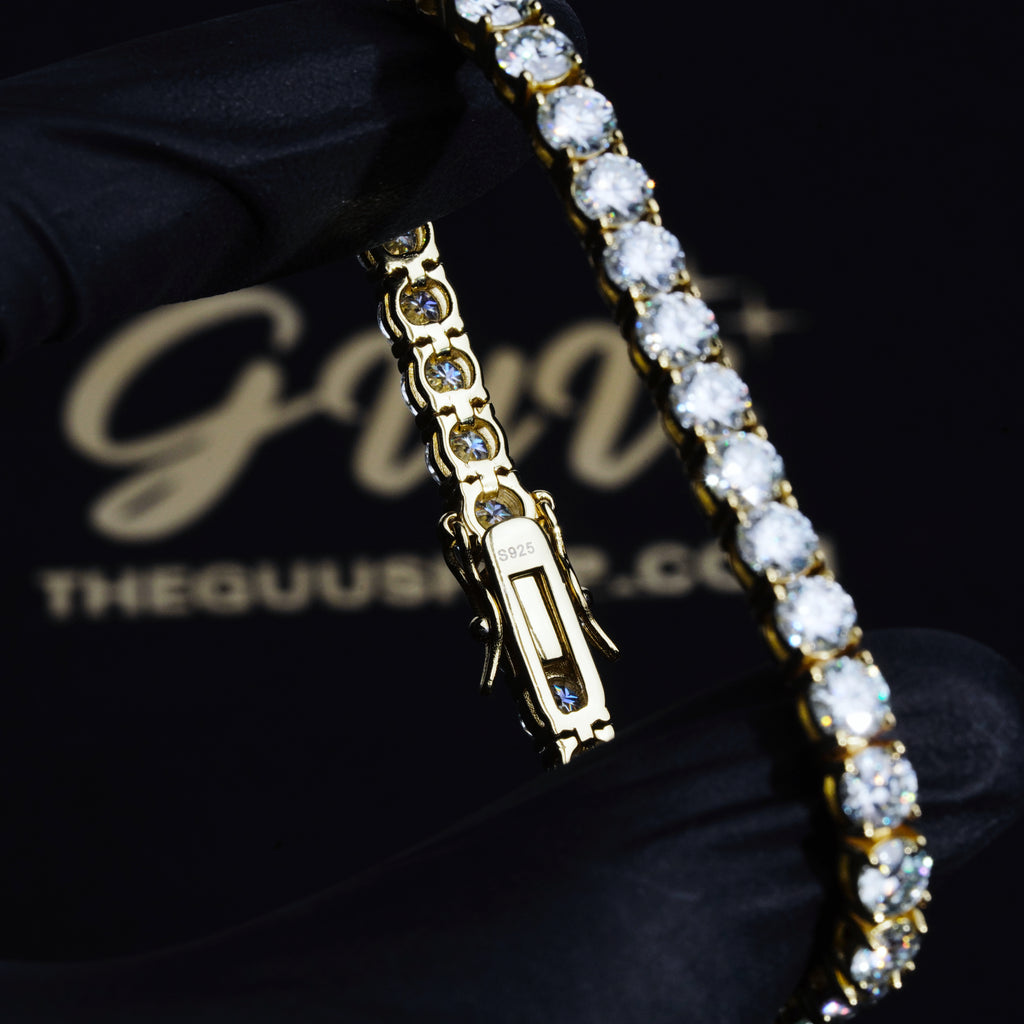 5MM 925S & VVS Moissanite Tennis Bracelet 18K Gold