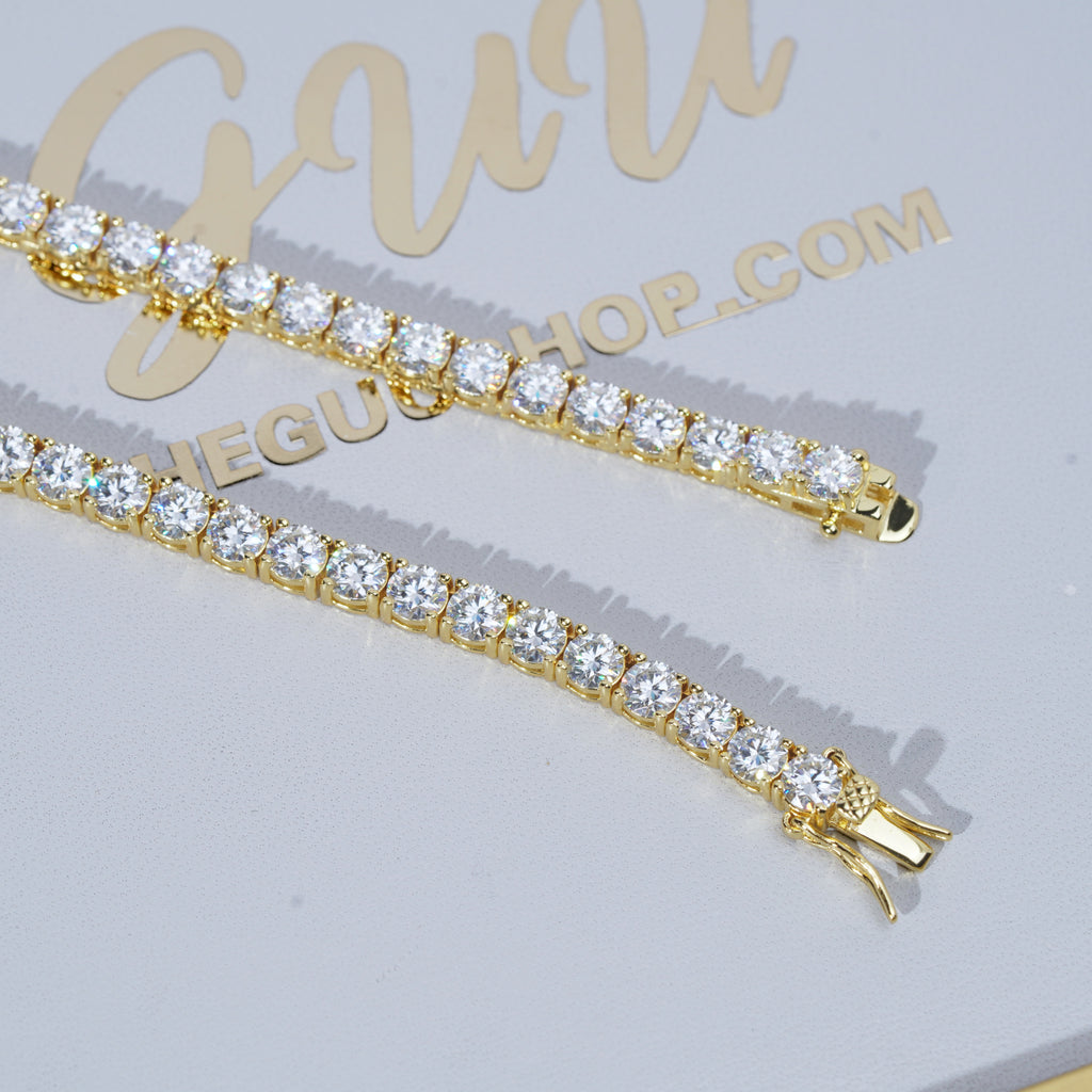 4MM 925S & VVS Moissanite Tennis Chain 18K Gold