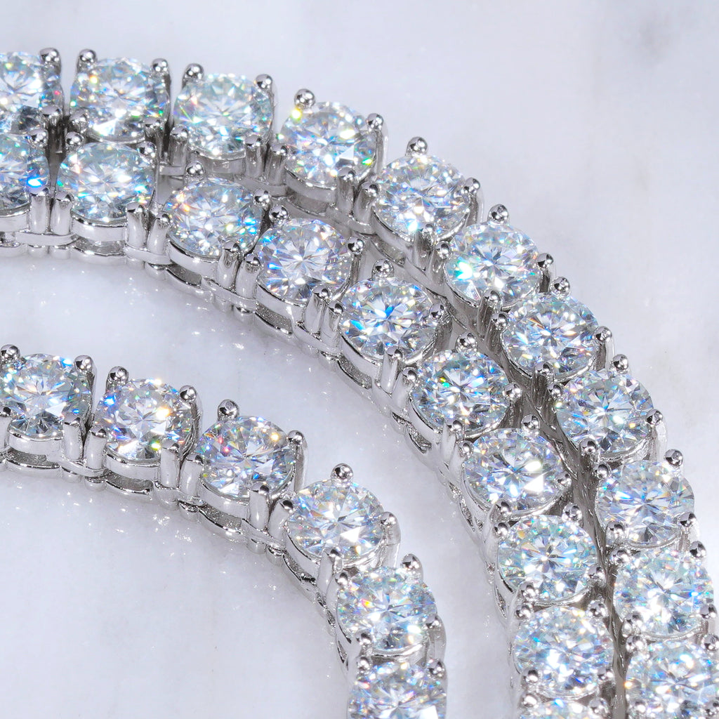 5MM 925S & VVS Moissanite Tennis Chain White Gold