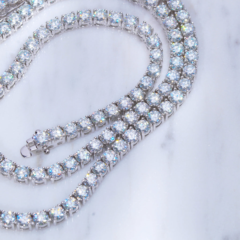 5MM 925S & VVS Moissanite Tennis Chain White Gold