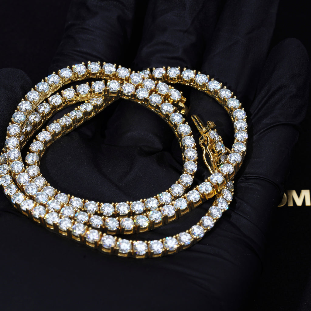 4MM 925S & VVS Moissanite Tennis Chain 18K Gold