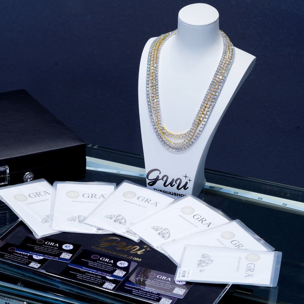 4MM 925S & VVS Moissanite Tennis Chain 18K Gold