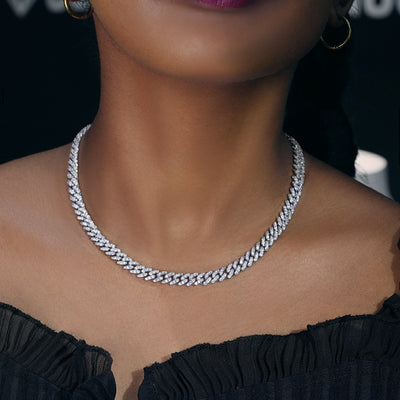 6MM Iced Cuban Link In White Gold