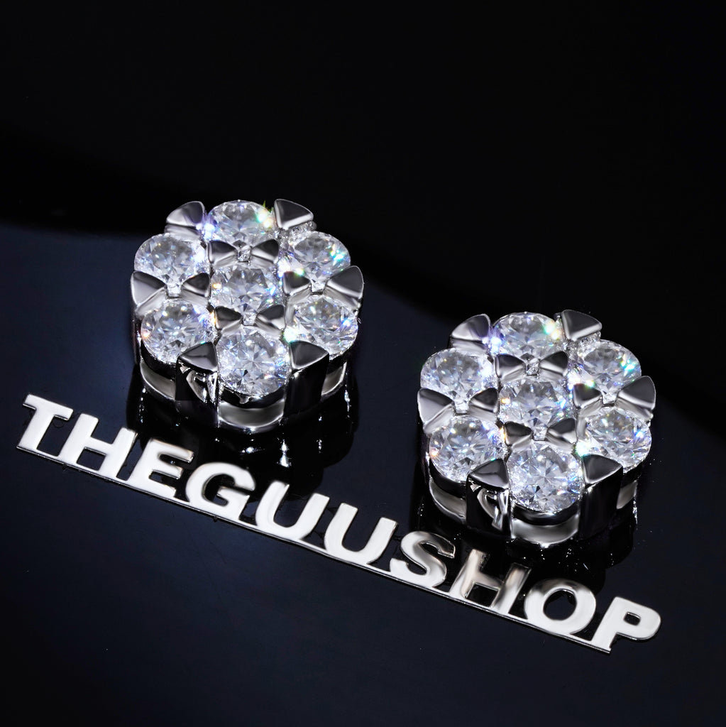 Cluster VVS Moissanite Earring .925 Sterling Silver