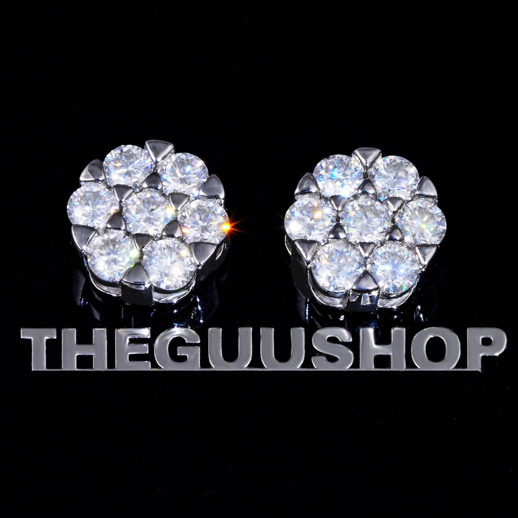 Cluster VVS Moissanite Earring .925 Sterling Silver