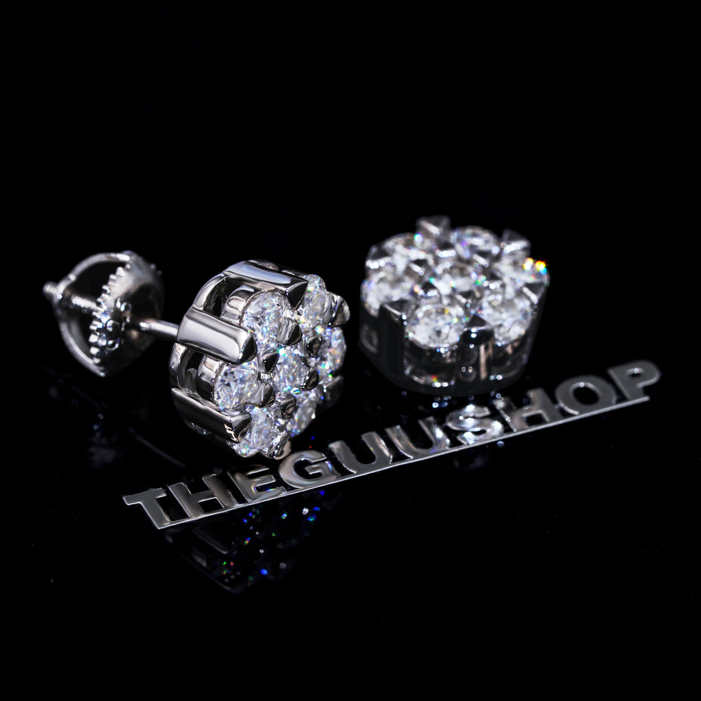 Cluster VVS Moissanite Earring .925 Sterling Silver