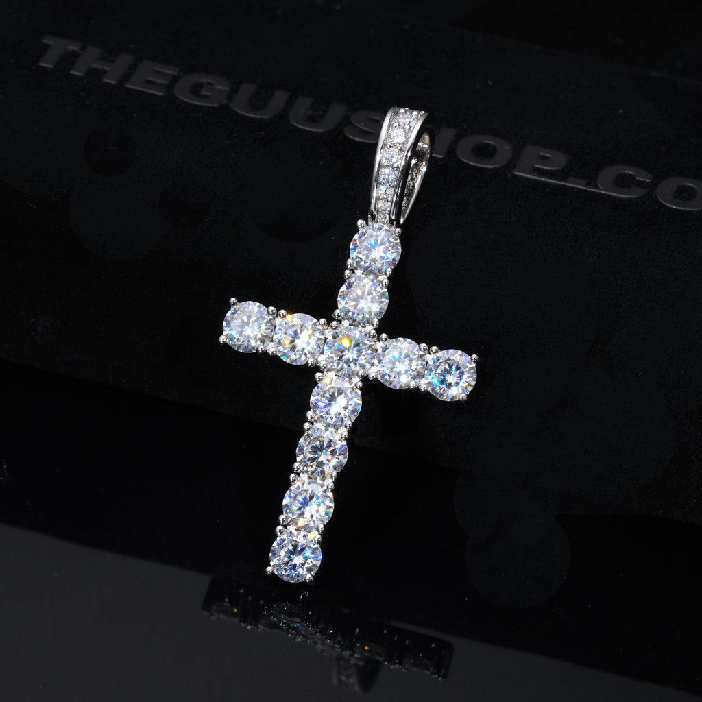 4.51 Carat VVS Moissanite Cross In White Gold
