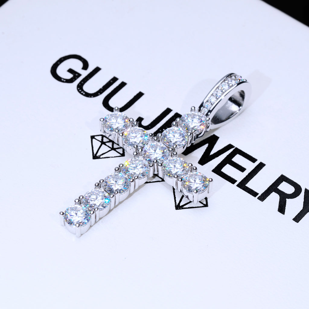 4.51 Carat VVS Moissanite Cross In White Gold